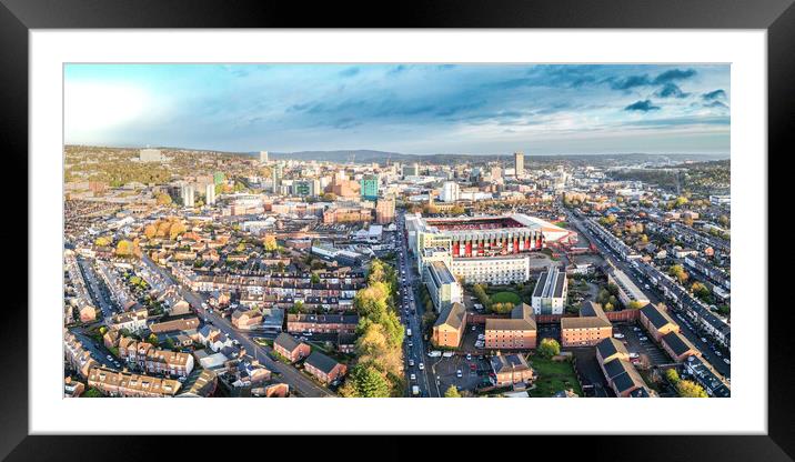 The Red Side of Sheffield Framed Mounted Print by Apollo Aerial Photography