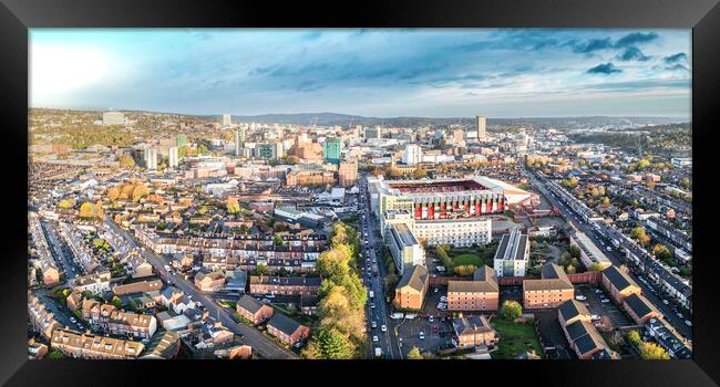 The Red Side of Sheffield Framed Print by Apollo Aerial Photography