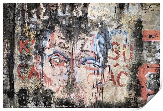 Saigon Wall Graffiti Print by Kevin Plunkett