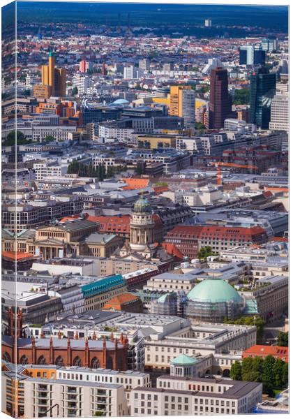 City Center Of Berlin Aerial View Canvas Print by Artur Bogacki