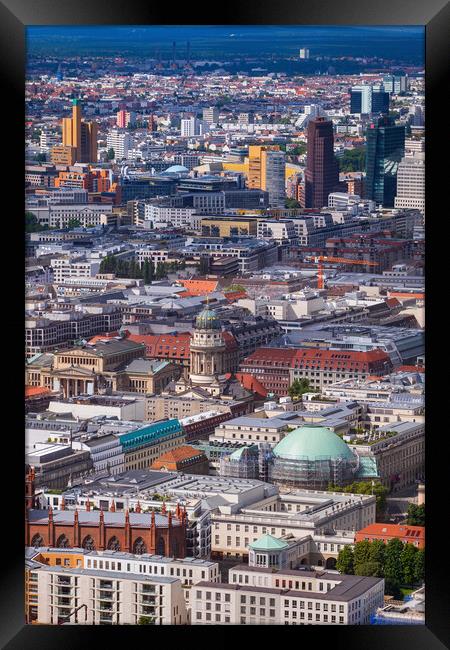 City Center Of Berlin Aerial View Framed Print by Artur Bogacki