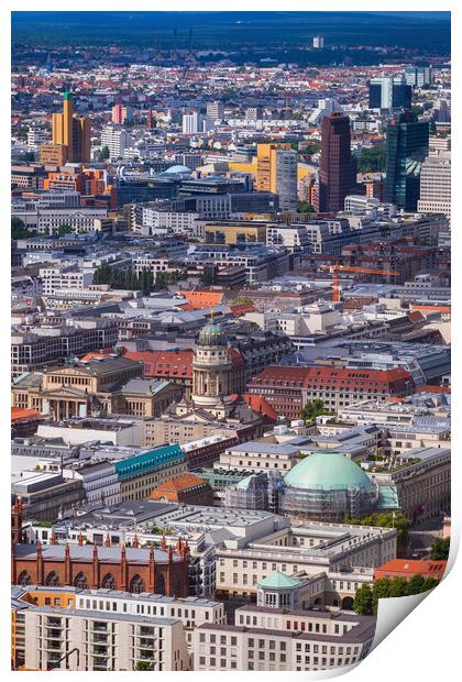 City Center Of Berlin Aerial View Print by Artur Bogacki