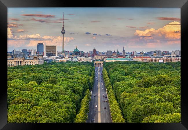 Berlin Skyline Above Tiergarten Framed Print by Artur Bogacki
