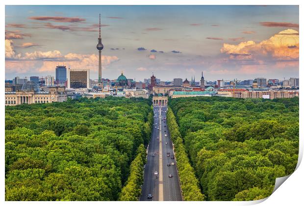 Berlin Skyline Above Tiergarten Print by Artur Bogacki