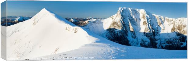 Carn Mor Dearg and Ben Nevis Panorama Canvas Print by Justin Foulkes
