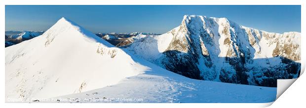 Carn Mor Dearg and Ben Nevis Panorama Print by Justin Foulkes