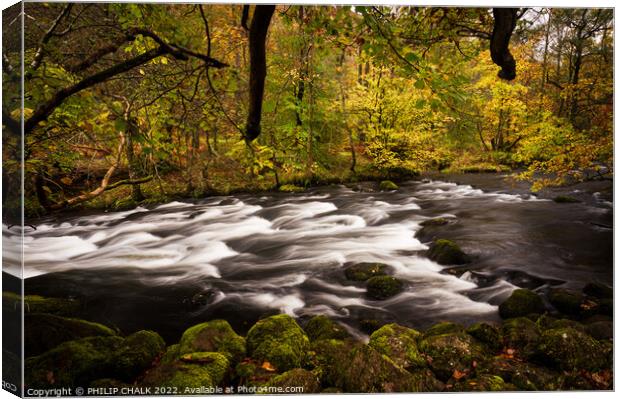 River Rothay between Grasmere and Rydal water 839 Canvas Print by PHILIP CHALK