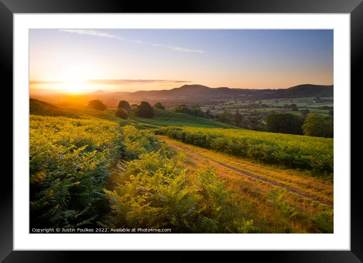 Sunrise over the Shropshire Hills Framed Mounted Print by Justin Foulkes