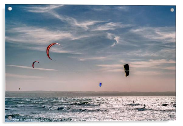 Kite Surfers in the Bay of Palma Acrylic by Kasia Design