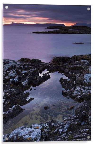 Sunset At Portnaluchaig, Arisaig, Scotland Acrylic by Richard Nicholls