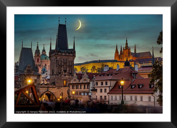 Prague, Czech Republic. Charles Bridge (Karluv Most - in czech)  Framed Mounted Print by Sergey Fedoskin