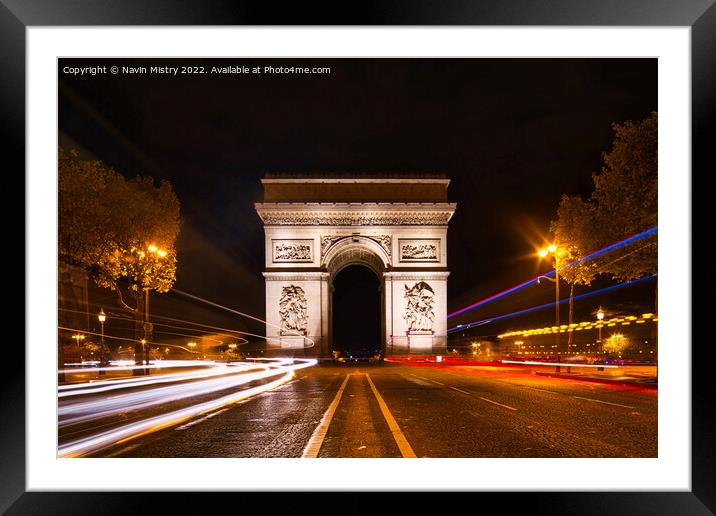 The Arc de Triomphe de l'Étoile, Paris, France  Framed Mounted Print by Navin Mistry