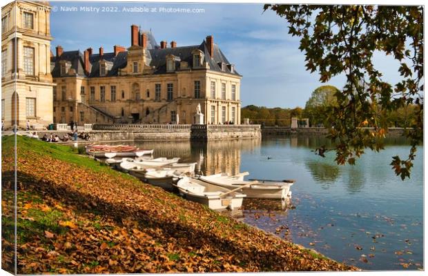  Château de Fontainebleau seen in the Autumn Canvas Print by Navin Mistry