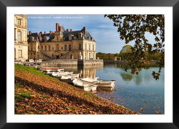 Château de Fontainebleau seen in the Autumn Framed Mounted Print by Navin Mistry