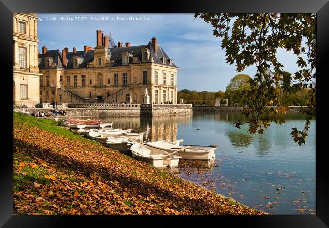  Château de Fontainebleau seen in the Autumn Framed Print by Navin Mistry