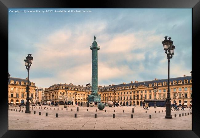 Place Vendôme Paris, France,  Framed Print by Navin Mistry