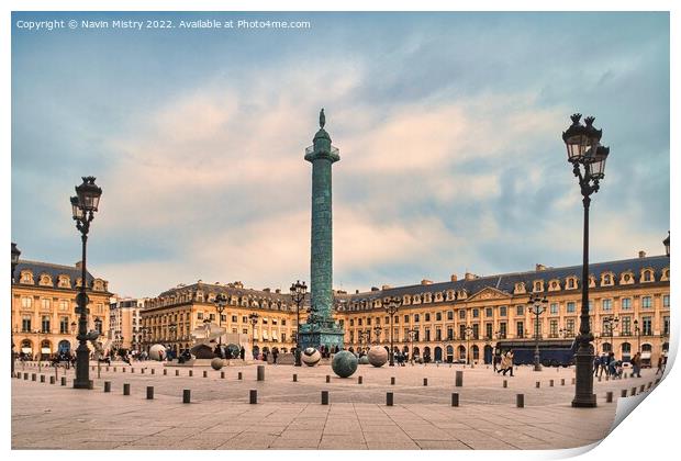 Place Vendôme Paris, France,  Print by Navin Mistry