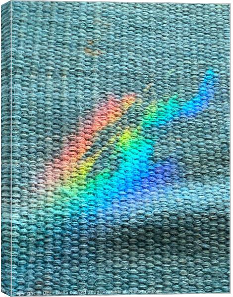 Prism alights on turquoise texture Canvas Print by DEE- Diana Cosford