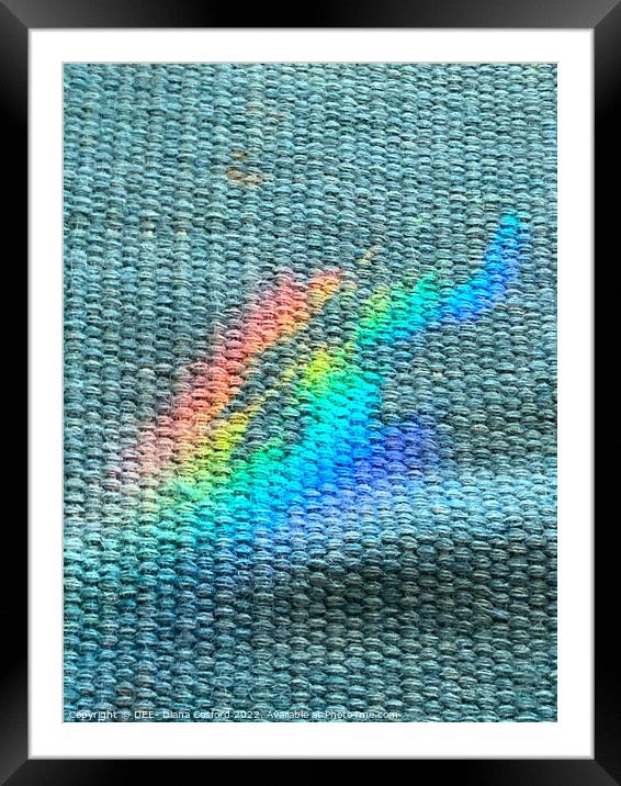 Prism alights on turquoise texture Framed Mounted Print by DEE- Diana Cosford