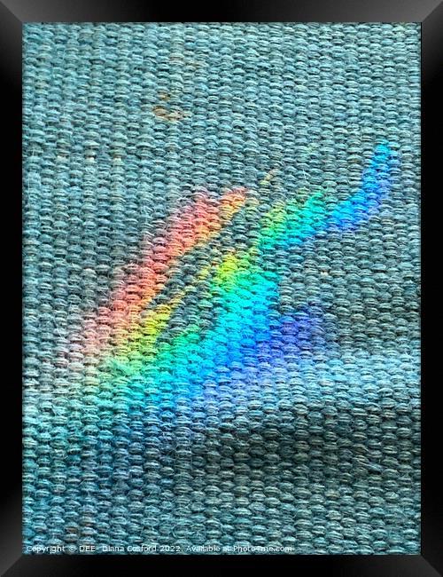 Prism alights on turquoise texture Framed Print by DEE- Diana Cosford