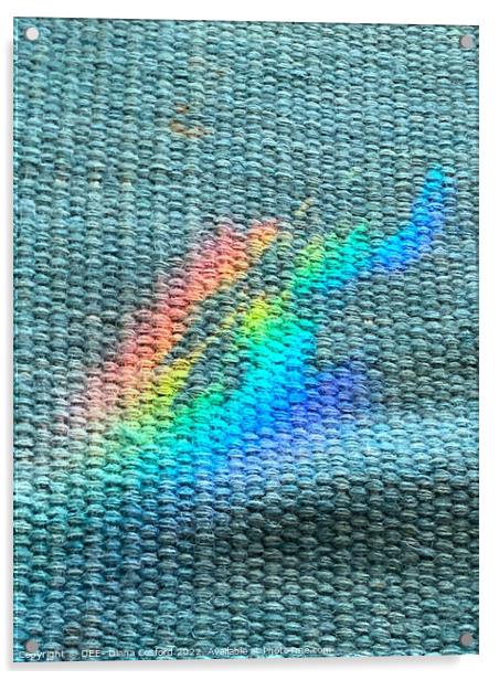 Prism alights on turquoise texture Acrylic by DEE- Diana Cosford