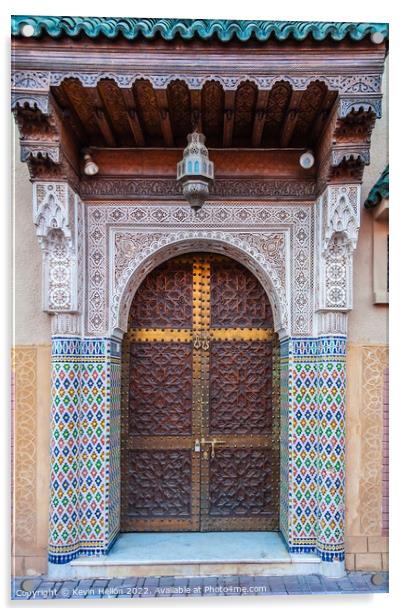 Moroccan style door and entrance, Marrakech, Morocco Acrylic by Kevin Hellon