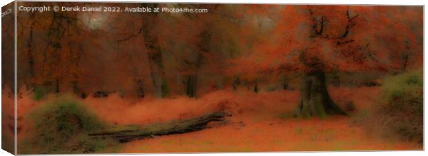 Autumn Forest Scene (panoramic) Canvas Print by Derek Daniel