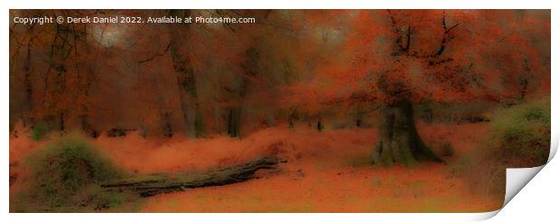 Autumn Forest Scene (panoramic) Print by Derek Daniel