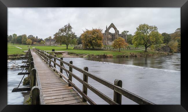 Footbridge to Bolton Abbey Framed Print by Jason Wells