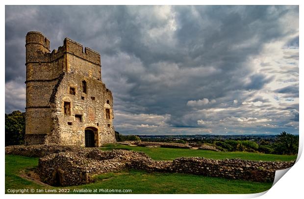 The Majestic Gatehouse of Donnington Castle Print by Ian Lewis