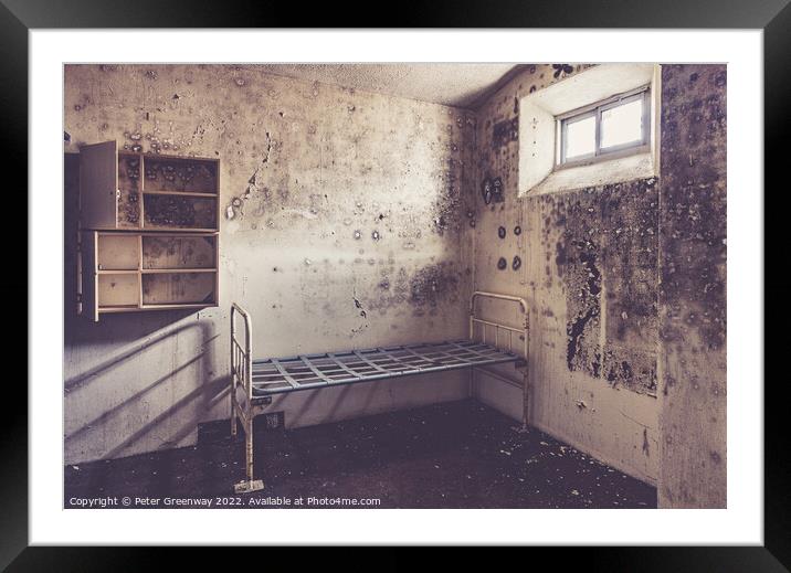 Metal Bedframe & Cupboard Storage In An Inmates Prison Cell In A Framed Mounted Print by Peter Greenway
