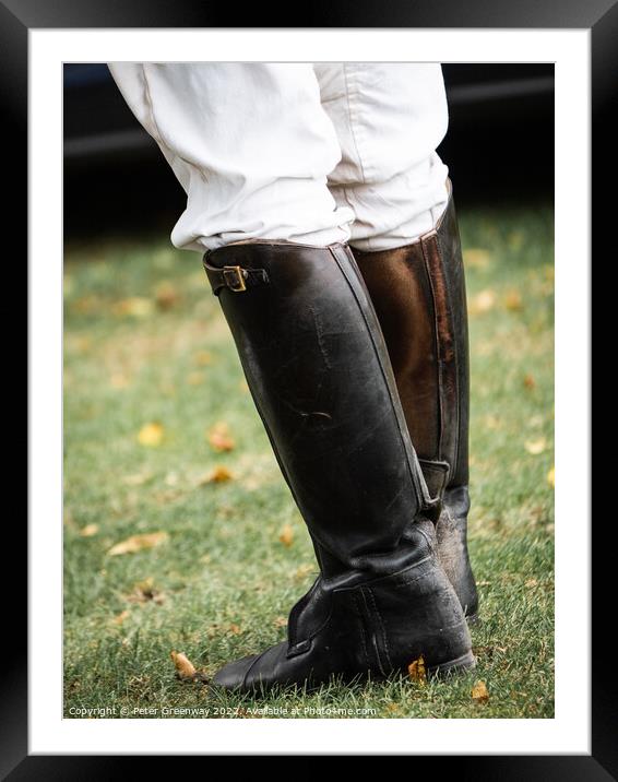 Male Polo Playing Riding Boots Framed Mounted Print by Peter Greenway