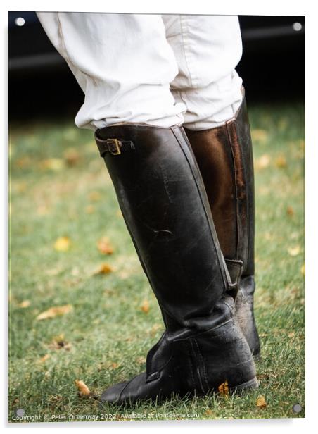 Male Polo Playing Riding Boots Acrylic by Peter Greenway