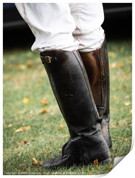 Male Polo Playing Riding Boots Print by Peter Greenway