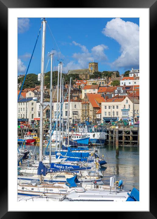 Boats moored at the Quayside Scarborough  Framed Mounted Print by Chris Warren