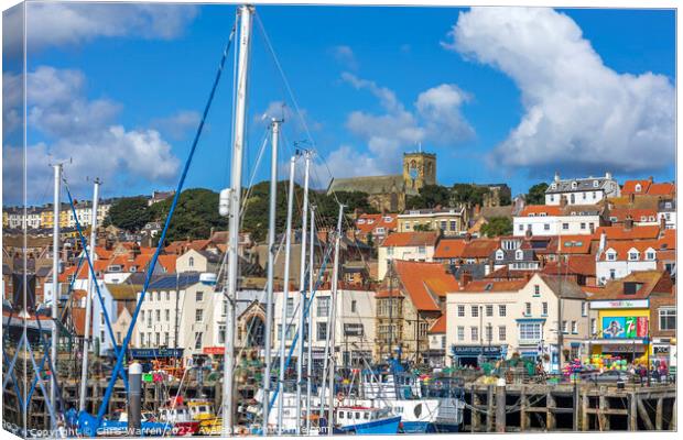 Boats moored at the Quayside Scarborough Canvas Print by Chris Warren