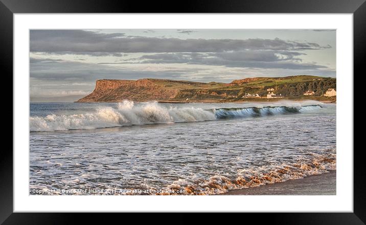 Antrim Coast Surf Framed Mounted Print by David McFarland