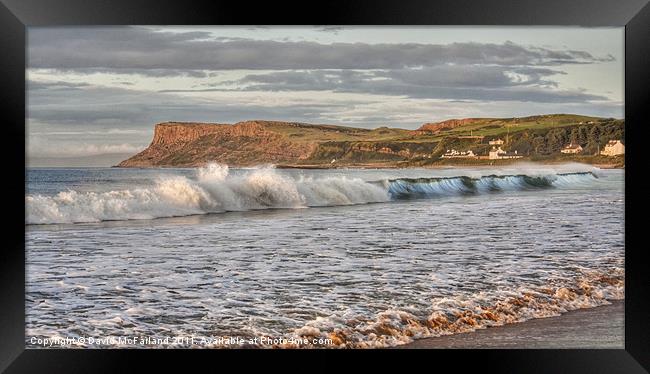 Antrim Coast Surf Framed Print by David McFarland