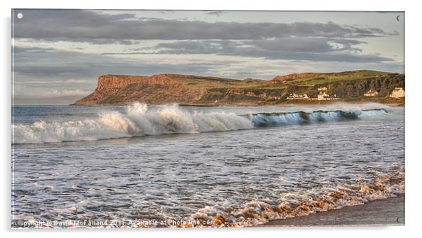 Antrim Coast Surf Acrylic by David McFarland