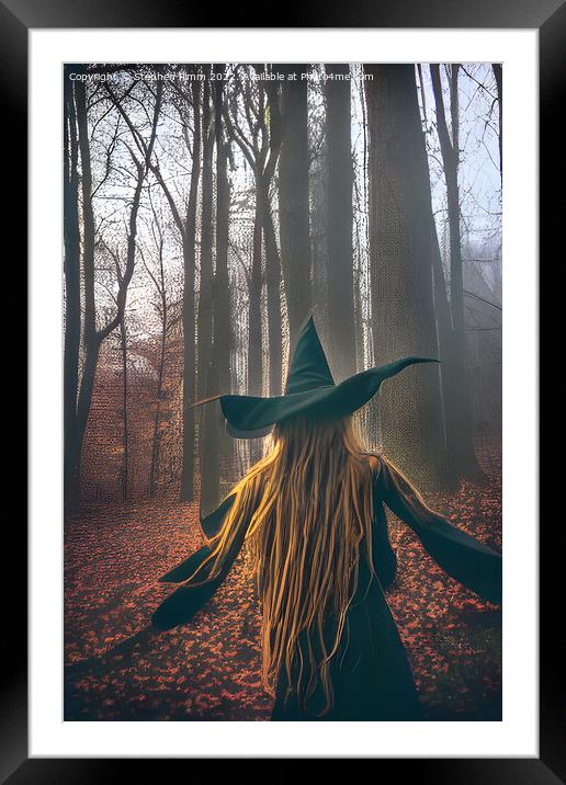 AI Witch in the woods Framed Mounted Print by Stephen Pimm