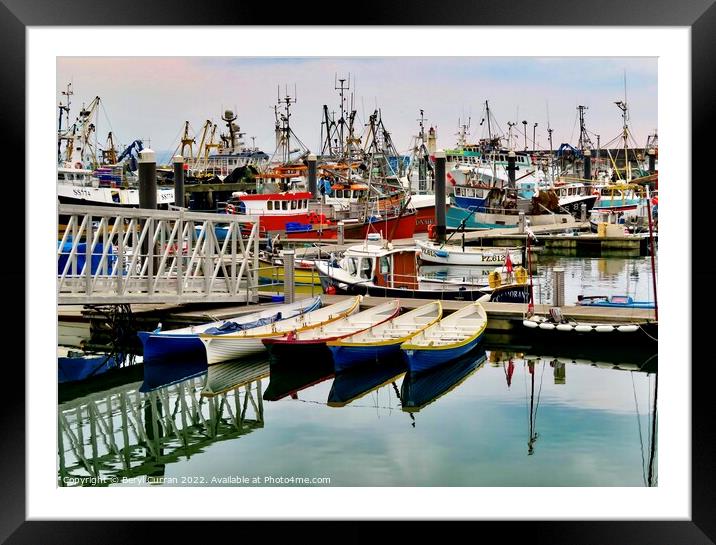 Fishing Trawlers Newlyn Harbour  Framed Mounted Print by Beryl Curran