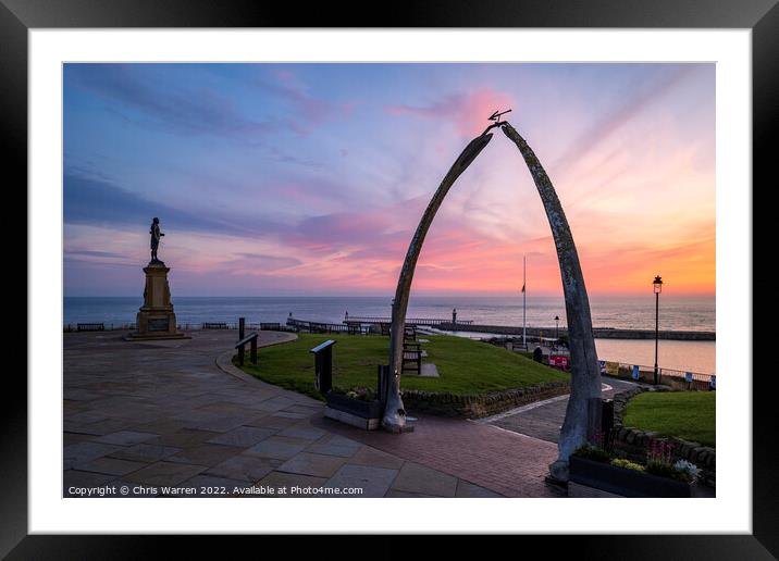 Whalebone Arch & Captain Cook Statue Whitby Framed Mounted Print by Chris Warren