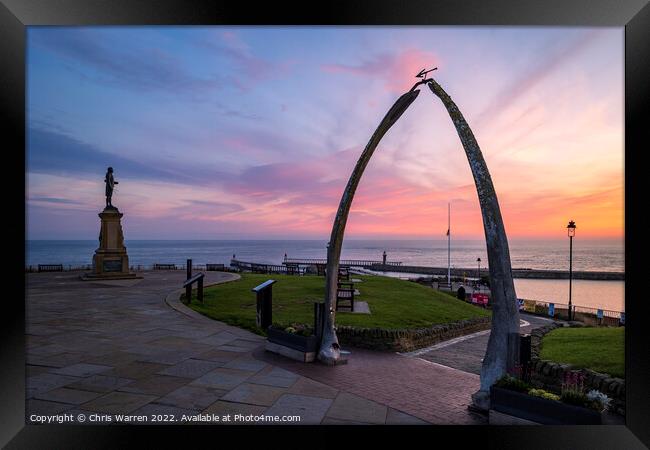 Whalebone Arch & Captain Cook Statue Whitby Framed Print by Chris Warren