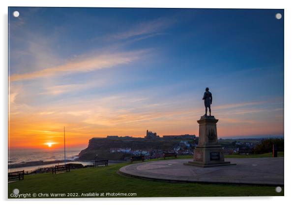 Captain Cook memorial Statue Whitby Yorkshire  Acrylic by Chris Warren