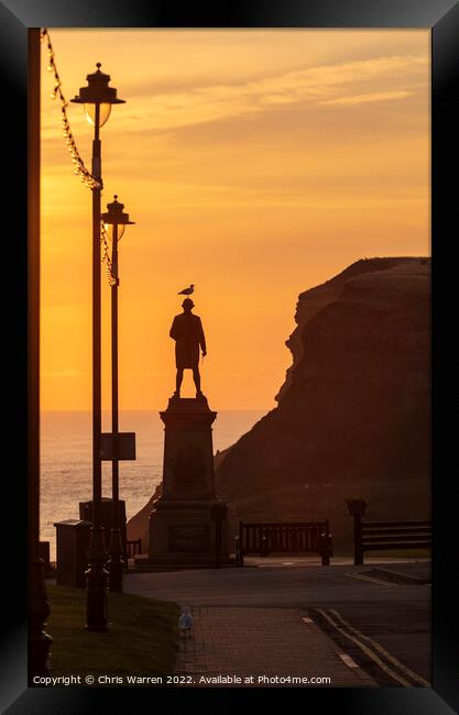 Captain Cook memorial Statue Whitby Yorkshire  Framed Print by Chris Warren