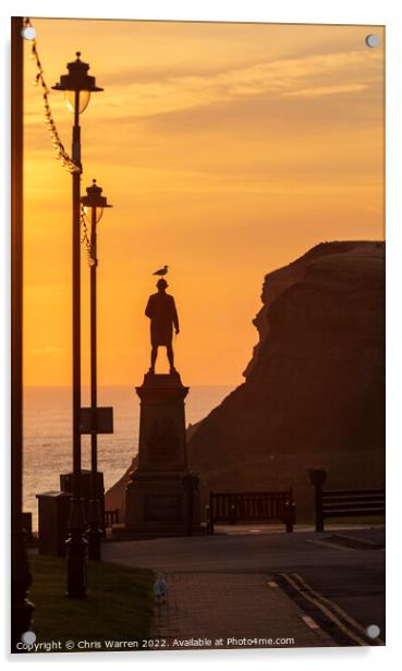 Captain Cook memorial Statue Whitby Yorkshire  Acrylic by Chris Warren