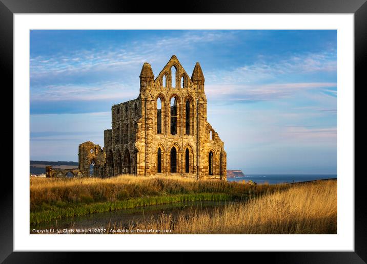 Whitby Abbey North Yorkshire early morning light Framed Mounted Print by Chris Warren