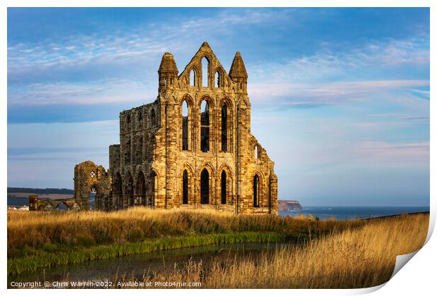 Whitby Abbey North Yorkshire early morning light Print by Chris Warren