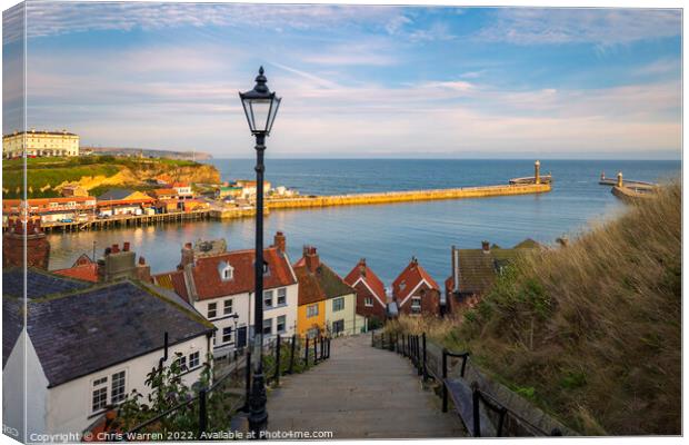  The 199 Steps to the Harbour Whitby North Yorkshi Canvas Print by Chris Warren