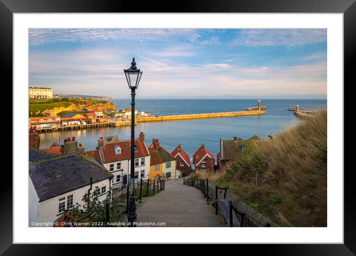  The 199 Steps to the Harbour Whitby North Yorkshi Framed Mounted Print by Chris Warren
